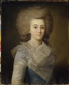 Portret Elisabeth Alexandrovna Stroganova (1745-1831) (Portret Elisavety A. Stroganowej). Malarstwo anonimowe, olej na płótnie, ok. 1770. XVIII-wieczna sztuka rosyjska, sztuka rokoko. Regionalna Galeria Sztuki, Tambow (Rosja). autorstwa Unknown artist