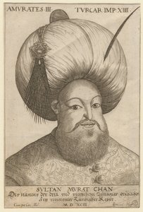 Portrait de Mourad III (1546-1595), sułtan otomana - Murad III (1546-1595), sułtan Imperium Osmańskiego - Anonim - 1593 - Akwaforta - 18,5x12,3 - Kolekcja prywatna autorstwa Unknown artist