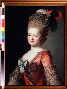 Portret cesarzowej Marii Fiodorowny (Zofii Doroty Wirtembergii) (1729-1828) (Portret cesarzowej Marii Fiodorowny, Zofii Doroty Wirtembergii). Anonimowe malowanie. Olej na płótnie, 84,7 x 62,7 cm autorstwa Unknown artist
