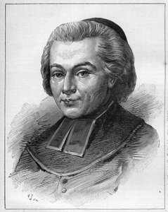 Portret Abbe Fabre lub Jean-Baptiste (Jean Baptiste) Fabre (1727-1783), francuskiego duchownego i pisarza. Grawerowanie w „”Le Monde Illustré”” autorstwa Unknown artist