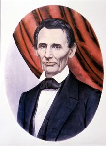 Portret amerykańskiego prezydenta Abrahama Lincolna (1809 - 1865).
