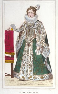 Portret Anny Austriaczki (1601-1666). Rycina z 1830 r. autorstwa Unknown artist
