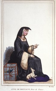 Portret Anny Bretanii (1476-1514), królowej Francji, żony Karola VIII, a następnie Ludwika XII. Grawerowane od 1830 autorstwa Unknown artist