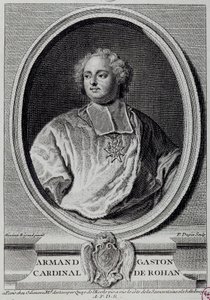 Portret Armanda Gastona Maximiliena, kardynała de Rohan (1674-1749) Rycina XVIII-wiecznego Paryża, Musee Carnavalet autorstwa Unknown artist