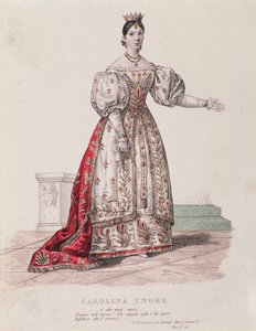 Portret Caroline Ungher (Unger) występującej w I Normanni a Parigi (rycina) autorstwa Unknown artist