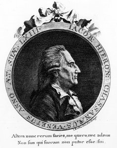 Portret Casanovy (1725 - 1798) - portret na frontyspisie, w „Historii mojej ucieczki z więzień Republiki Weneckiej”, napisanym do Dux w Czechach autorstwa Unknown artist