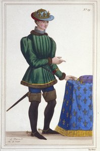 Portret Karola VII (1403 - 1461), grawerowanie króla Francji z 1830 r autorstwa Unknown artist