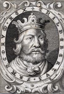 Portret Childeberta I (v. 495-558) Rycina króla Paryża z XVIII wieku autorstwa Unknown artist