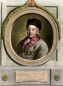 Portret Christiana Fregego (1715-1781) niemieckiego matematyka i filozofa Rycina XVIII w. Kolekcja prywatna autorstwa Unknown artist