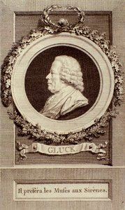 Portret Christopha Glucka (1714-1787) Grawerowanie niemieckiego kompozytora. 18 wiek. Bolonia, civico museo musico autorstwa Unknown artist