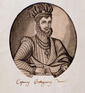 Portret Cosimo Bottegari (1554-1620) Włoski lutnista i kompozytor Grawer. XVII-wieczna Bolonia, miejskie muzyczne muzeum bibliograficzne autorstwa Unknown artist