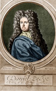 Portret Daniela de Foe lub Defoe (1660 - 1731), angielskiego pisarza i dziennikarza, autora powieści „Robinson Crusoe”. autorstwa Unknown artist