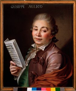 Portret Giuseppe Millico (1737-1802) włoskiego kastrata Anonimowy obraz. XVIII-wieczna Bolonia, miejskie muzeum muzyczne autorstwa Unknown artist