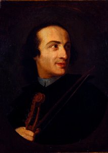 Portret Giuseppe Tartiniego (1692 - 1770), włoskiego skrzypka i kompozytora Malarstwo Anonimowe. XVIII-wieczny Mediolan, museo del castello autorstwa Unknown artist