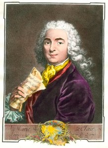 Portret Jean Marie Leclair (1697-1764) muzyka, kompozytora i baletmistrza pokoju królewskiego. Rycina z XVIII wieku. Prywatna kolekcja autorstwa Unknown artist