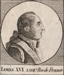 Portret Ludwika XVI (1754-1793), króla Francji od 1774 do 1791, następnie króla Francji od 1791 do 1792 - Ludwik XVI, króla Francji i Nawarry od 1774 do 1791, następnie króla Francji od 1791 do 1792 - grawerunek z „Instruction sur l