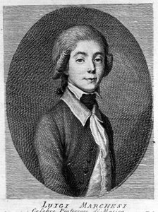Portret Luigi Marchesi (1754 - 1829) Włoski kastrat. autorstwa Unknown artist