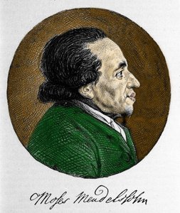 Portret Mojżesza (Mojżesza) Mendelssohna (1729 - 1786), filozofa i prawdziwego założyciela współczesnego judaizmu. Dziadek muzyka Felixa Mendelssohna. autorstwa Unknown artist