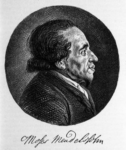 Portret Mojżesza (Mojżesza) Mendelssohna (1729 - 1786), filozofa i prawdziwego założyciela współczesnego judaizmu. Dziadek muzyka Felixa Mendelssohna. autorstwa Unknown artist