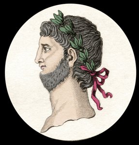 Portret Nerona Klaudiusza Cezara Augusta Germanika (37-68 ne), cesarza rzymskiego. Rycina XIX wieku. autorstwa Unknown artist
