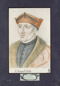 Portret Philippe de Chabot (1492-1543), admirała Francji, Anonim. Kredki na papierze, format : 28x19, ok. 1530, Państwowy Ermitaż, St. Petersburg autorstwa Unknown artist