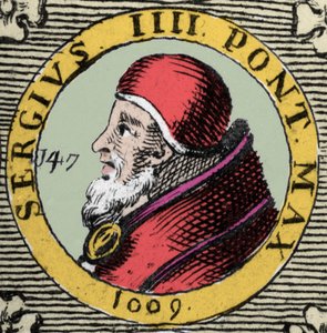 Portret papieża Sergiusza IV lub Sergiusza IV Sergio IV. 11 wiek. autorstwa Unknown artist