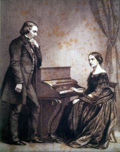 Portret Roberta Schumanna (1810 - 1856), niemieckiego kompozytora i Clary Schumanna (1819 - 1896), niemieckiej pianistki. autorstwa Unknown artist