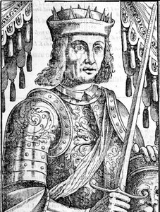 Portret Rogera II z Hauteville (Ruggero Altavilla) (1097-1154), założyciela monarchii Sycylii. Xilografia XVI wieku. autorstwa Unknown artist