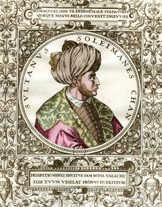 Portret Solimana Wspaniałego (1494 - 1566) sułtana osmańskiego. Rycina z XVI wieku. Prywatna kolekcja. autorstwa Unknown artist