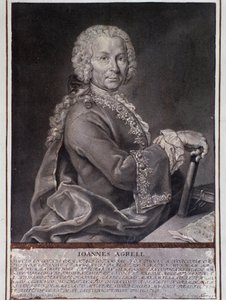 Portret szwedzkiego kompozytora i skrzypka Johana Joachima Agrella (Grawerowanie autorstwa Unknown artist