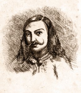 Portret Teofila Gautier. Rysunek. 19 wiek. autorstwa Unknown artist