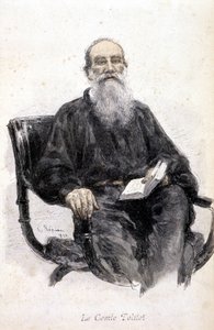 Portret Tołstoja, rycina 1888. autorstwa Unknown artist