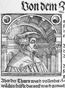 Portret Ulricha Zwingli (1484-1531), szwajcarskiego reformatora religijnego. autorstwa Unknown artist