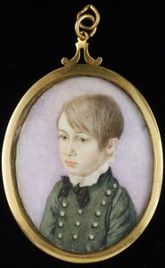 Portret młodego chłopca, wcześniej uważanego za Horatio Nelsona, ok. 1810 (akwarela, kość słoniowa, papier) autorstwa Unknown artist
