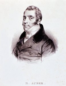 Portret angielskiego kompozytora Daniela Francois Esprit Aubera (1782-1871) Grawer. 19 wiek. Mediolan, biblioteca del conservatorio autorstwa Unknown artist