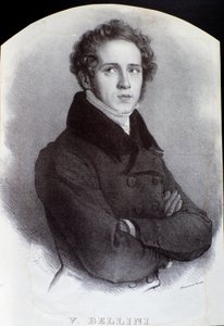Portret włoskiego kompozytora Vincenzo Belliniego (Grawerowanie. XIX w.) autorstwa Unknown artist