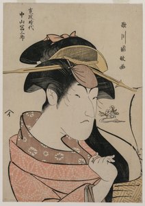 Portret aktora Nakayamy Tomisaburo jako kobiety autorstwa Unknown artist