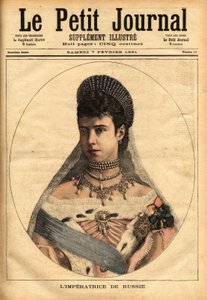 Portret duńskiej księżniczki Marii Sophie Dagmar (1847-1928), która wyszła za mąż pod imieniem Marii Fiodorowna (lub Fiodorowna lub Fiodorowna), w 1866 roku, Aleksandra Aleksandrowicza Romanowa (1845-1894) lub Aleksandra III cesarza (cara) Rosja. Grawerowa autorstwa Unknown artist