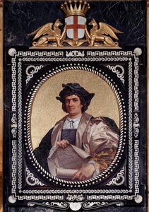 Portret włoskiego nawigatora Krzysztofa Kolumba (Christopher Columbus, Cristoforo Colombo, Cristobal Colon) (1451-1506) Mosaique autorstwa Unknown artist