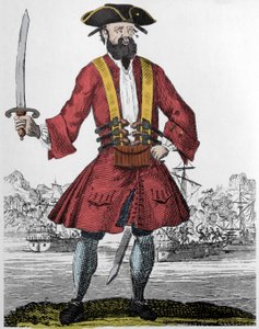 Portret pirata Edwarda Teacha z Barbenoire (Czarnobrody lub Czarnobrody) autorstwa Unknown artist