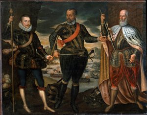 Portrety Marcantonio Colonny, księcia Jana Austrii i doży Sebastiano Venier. Zwycięzcy bitwy pod Lepanto, c.1571 (malarstwo) autorstwa Unknown artist