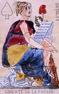 Wolność prasy – rewolucyjna karta do gry autorstwa Unknown artist