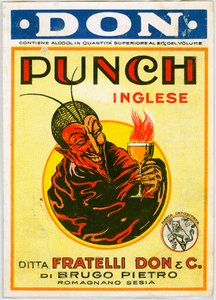 Uderz angielską reklamę alkoholu z diabłem (chromolitografia) autorstwa Unknown artist