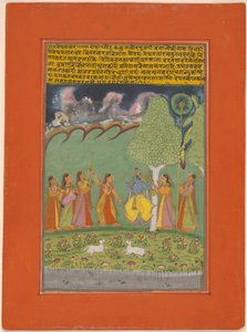 Rag Megh Malar, strona z zestawu Garland of Musical Ragas (Ragamala) autorstwa Unknown artist
