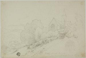 Rattery Church, East End i nowy dom plebanii autorstwa Unknown artist