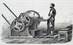 Rozdrabniacze do surowej gumy - w „”Cuda przemysłu”” Louis Figuier autorstwa Unknown artist