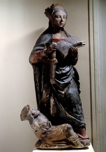 Reprezentacja św. Katarzyny ze Sieny. Rzeźba z wapienia polichromowanego. XV wiek. Compiegne, Muzeum Vivenel autorstwa Unknown artist