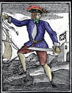 Reprezentacja pirata Howella Davisa, działająca około 1718-1719. autorstwa Unknown artist