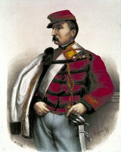 Risorgimento: Portret Nino Bixio (1821-1873), włoskiego wojskowego i polityka. Odegrał ważną rolę w Zjednoczeniu Włoskim. autorstwa Unknown artist