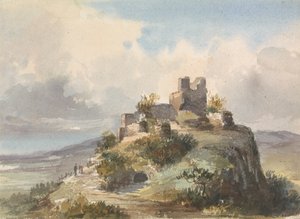Ruiny na szczycie wzgórza autorstwa Unknown artist